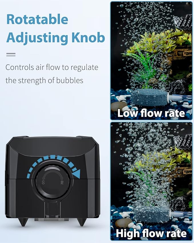 Uniclife Aquarium Air Pump Dual Outlet Fish Tank Aerator - Image 2