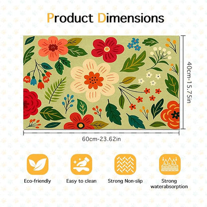 Non Slip Pet Feeding Mat with Floral Design - Image 6