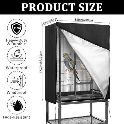 Bird Cage Cover 35"x25"x47" Heavy Duty Waterproof Bird cage Covers - Image 2