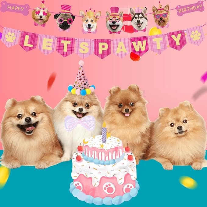 Happy Girl Dog Puppy Doggy Pet Birthday Burthday Party Supplies Hat Bandana - Image 7