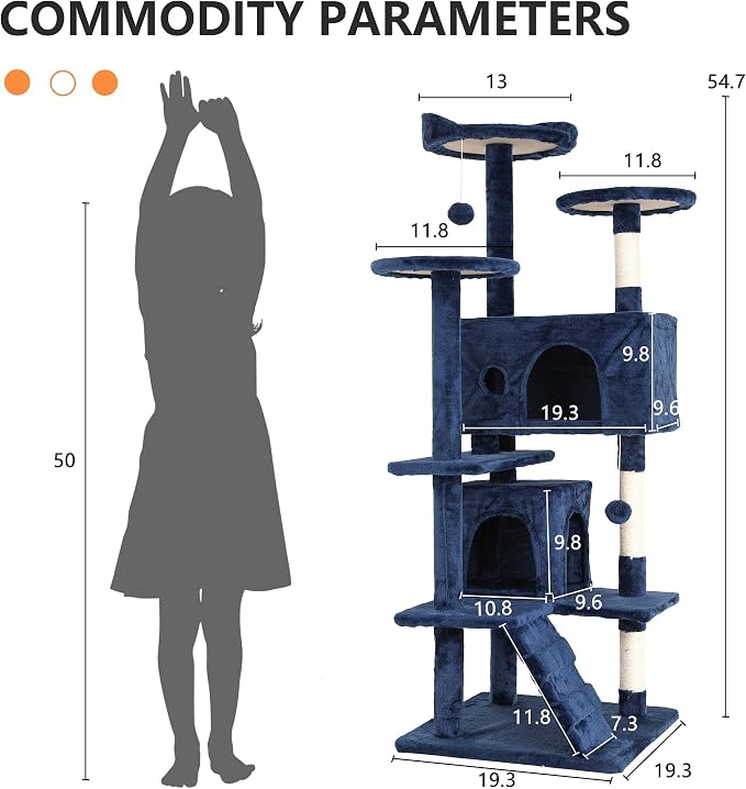 Cat Tree for Indoor Cats, Space Saving Cat Activity Center, Durable Pet Play - Image 6