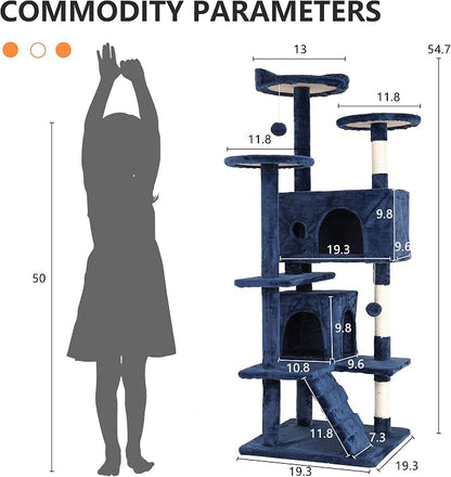 Cat Tree for Indoor Cats, Space Saving Cat Activity Center, Durable Pet Play - Image 6