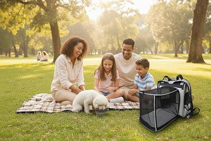 Expandable Pet Backpack Carrier – Dog & Cat, Bonus 2 Collapsible Pet Bowls - Image 7
