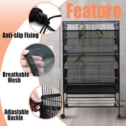 Bird Cage Seed Catcher, Large Birdcage Net Cover, Bird Cage Accessories - Image 4