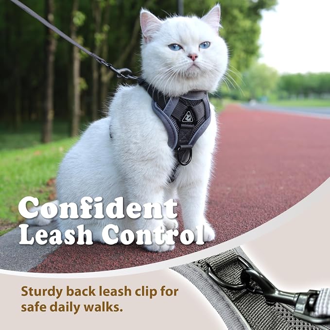 Cat Harness and Leash for Walking, Escape Proof Soft Adjustable Vest Harnesses - Image 5