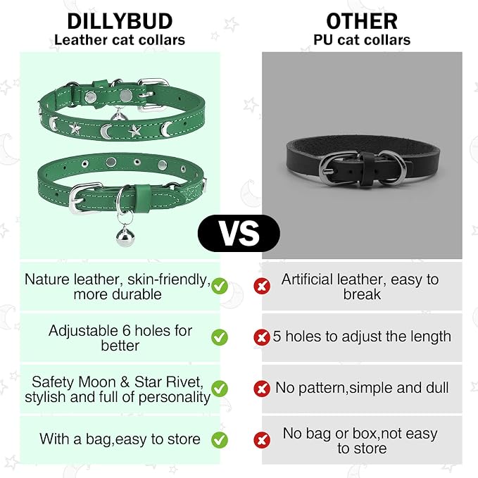 Leather Cat Collars for Boy Girl Cats - Image 5