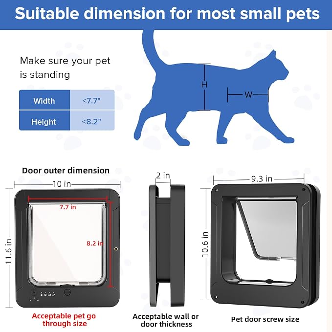 Smart Cat Door for Interior & Exterior, Cat Pet Door - Image 3