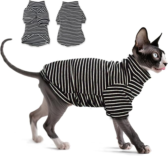 Fleece Sphynx Cat Clothes Soft Hairless Cat Clothes Pullover Cat Sweater by JLWarmPaws