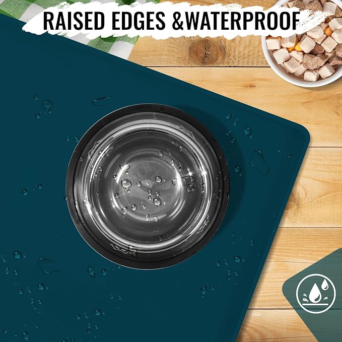 MateeyLife Dog & Cat Food Mat, Waterproof & Nonslip Silicone Feeding Mats - Image 3