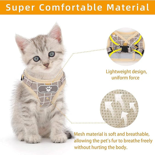 Khaki-Pattern, XS Cat & Dog Vest Harness - Image 2
