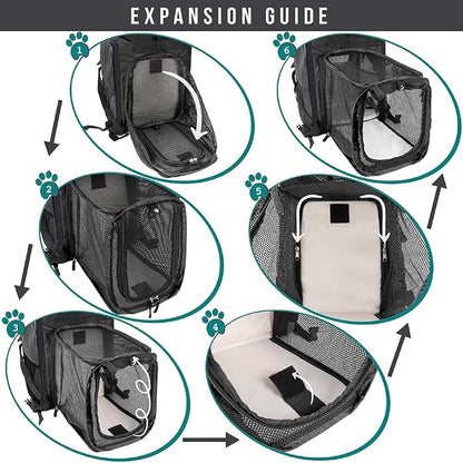 PetAmi Dog Cat Backpack Carrier, Expandable Pet Carrier Backpack - Image 3