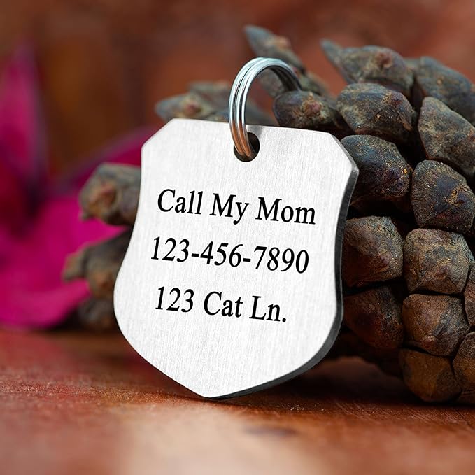 Ultra Joys Cat ID Tag Personalized Pet Tags, Durable Stainless Steel Small Pet - Image 3