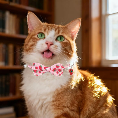 Breakaway Cat Collar with Removable Bow Tie and Bell, Cute Multi-Style Patterns - Image 6