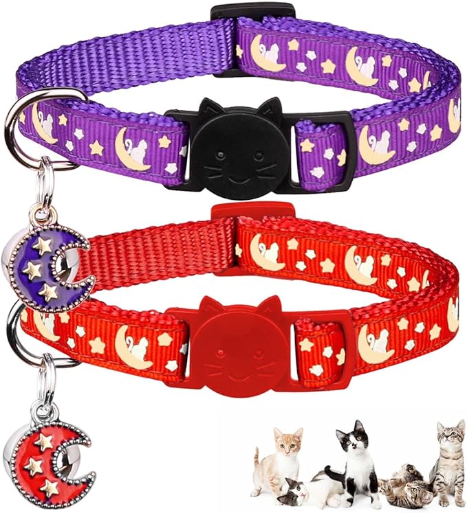 2Pcs Breakaway Cats Collars Cat Collars by Baeuppit