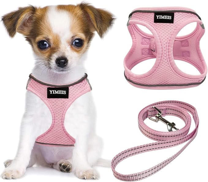 YIMEIS Dog Harness and Leash Set, No Pull Soft Mesh Pet Harness, Reflective by YIMEIS