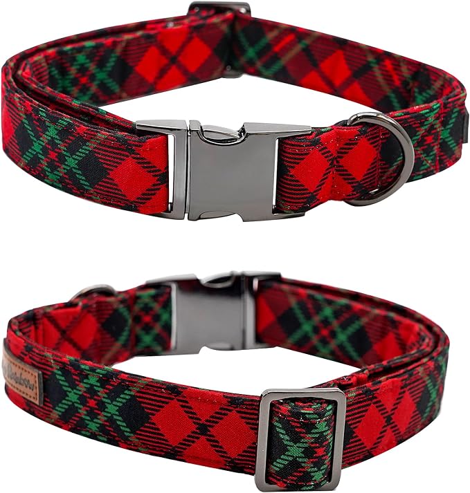 Dog Collar, Christmas Plaid Pet Collar Bow Holiday Bows Girl Boy Bow Dog - Image 4