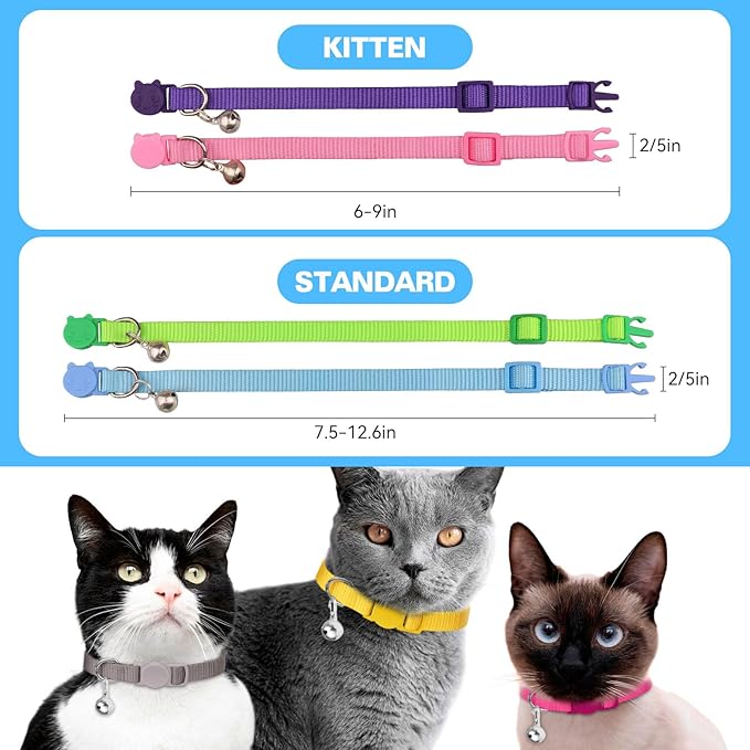 16 PCS Breakaway Cat Collars, Kitten Collar - Image 6