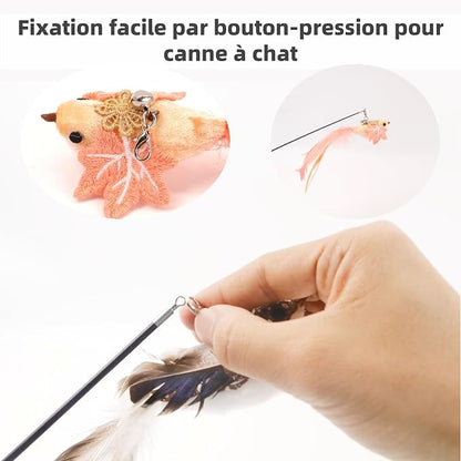 11PCS Realistic Bird Cat Toy Refills – Handmade Feather Cat Toys - Image 7