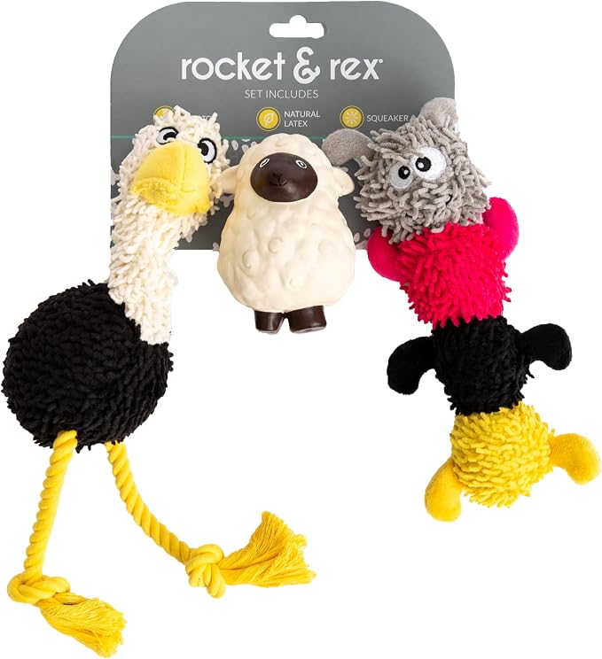 rocket & rex Dog Chew Toy Set for Small to Medium Breeds, Includes a Rope Toy by rocket+%26+rex