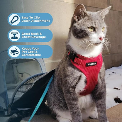 Voyager Escape-Proof Step-in Lock Cat Harness & 5ft Neoprene-Handle Leash Set - Image 5