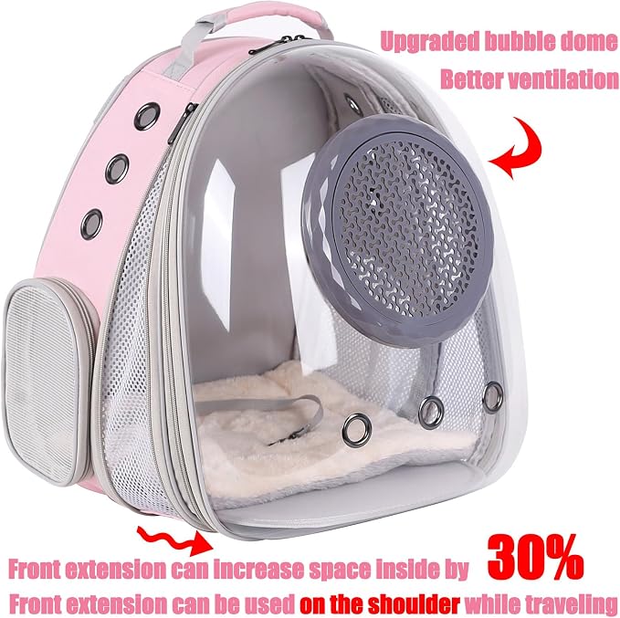 Cat Backpack Carrier, Space Capsule Astronaut Clear Bubble Front Extension to - Image 4