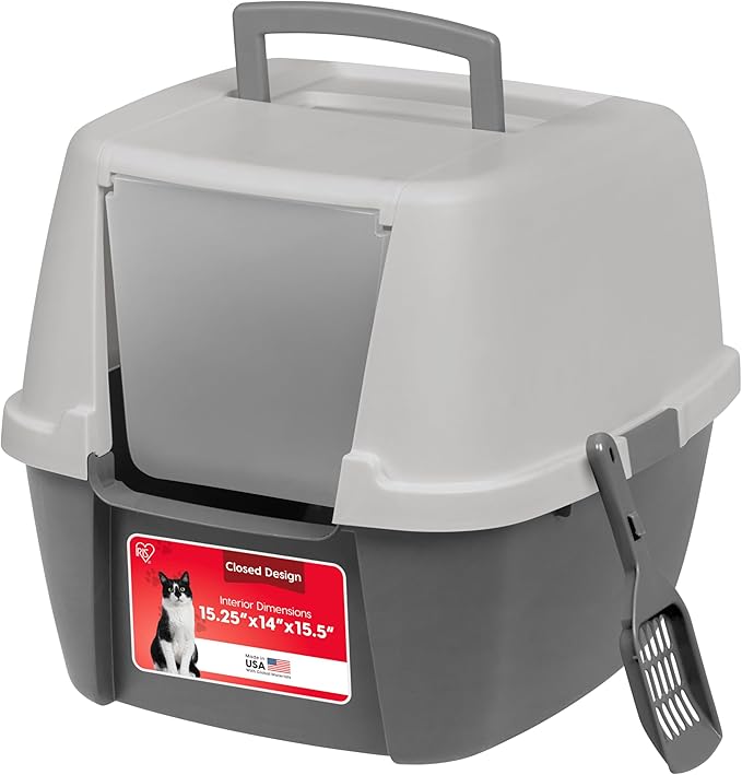 IRIS USA Cat Litter Box, Large Litter Box Enclosure by IRISUSA
