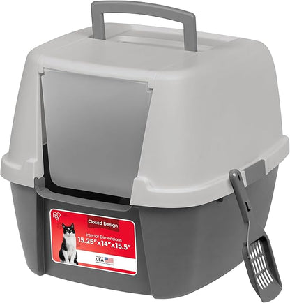 IRIS USA Cat Litter Box, Large Litter Box Enclosure by IRISUSA