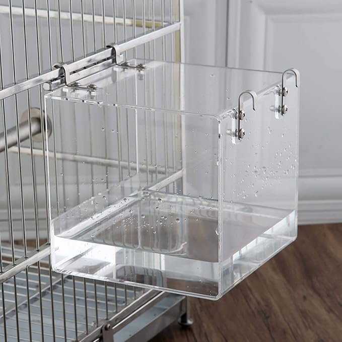 Hanging Bird Bath Cube Bird Bathtub Bath Shower Box Bowl Cage Accessory - Image 7