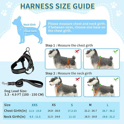 SlowTon No Pull Small Dog Harness and Leash Set, Puppy Soft Vest Harness Neck & - Image 5