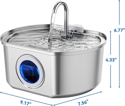 Cat Water Fountain Stainless Steel: 108oz/3.2L Cat Fountain - Image 9