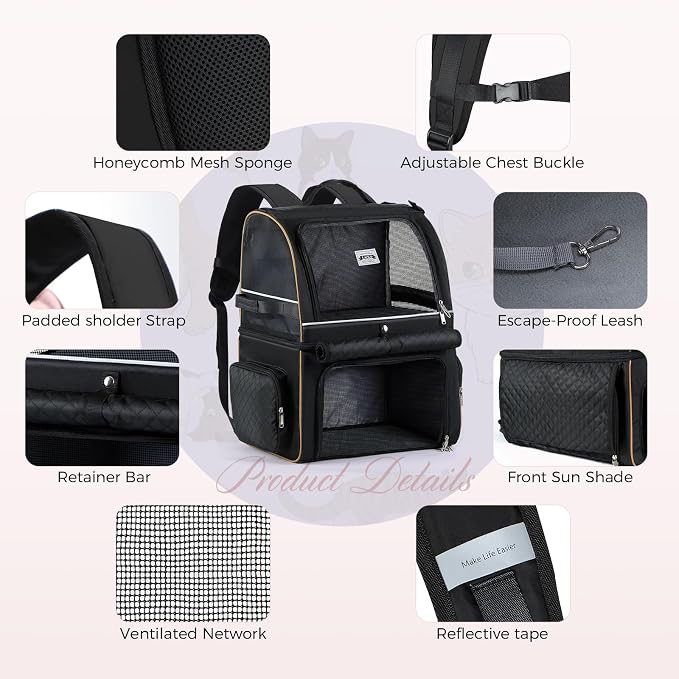 Lekebobor Double Cat Backpack Carrier - Image 7