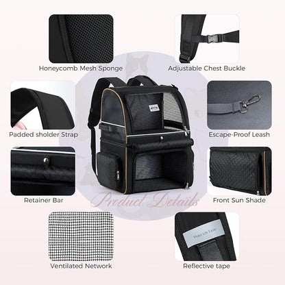 Lekebobor Double Cat Backpack Carrier - Image 7