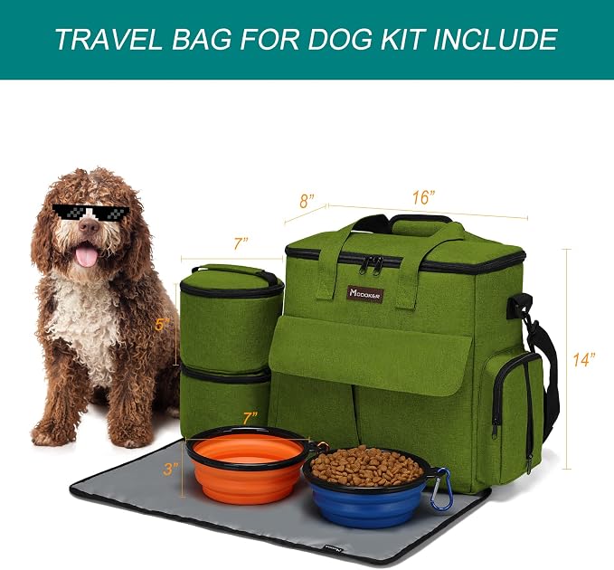 Modoker Dog Travel Bag, Weekend Pet Travel Set - Image 3