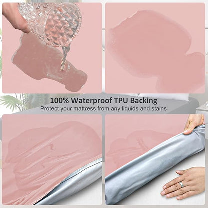 Waterproof Mattress Protector Queen, Fitted Sheet Style Breathable Mattress - Image 3