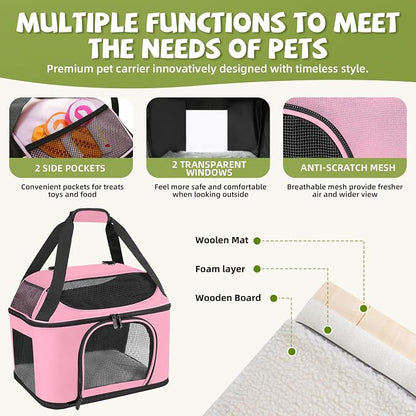 Premium Cat Carrier for Pets Up to 20 Lbs, Cat Travel Bag Soft-Sided Backpack - Image 5