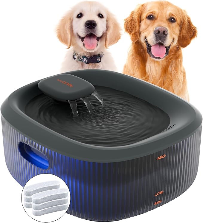 WOPET Dog Water Fountain for Large Dogs, 6L/205oz/1.7Gal Automatic Dog and Cat by WOPET