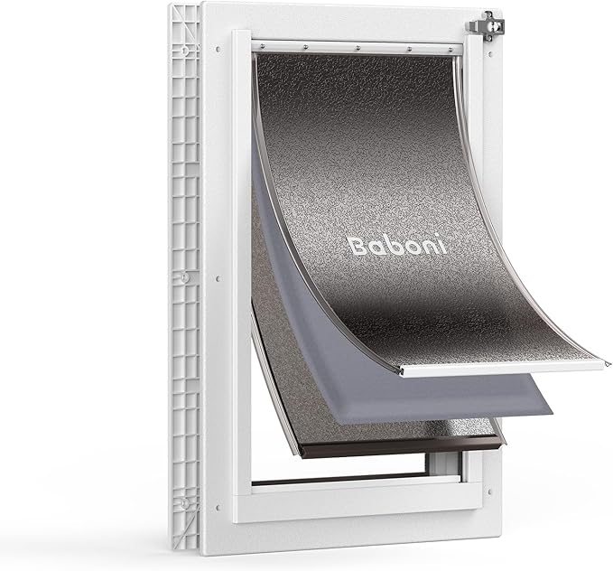 Baboni 3-Flaps Pet Door for Interior and Exterior Doors, Durable Plastic Frame by Baboni
