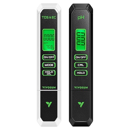 VIVOSUN Digital pH and TDS Meter Kits, 0.01pH High Accuracy Pen Type pH Meter ± by VIVOSUN
