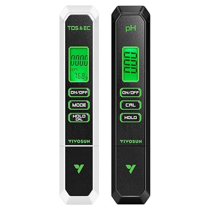 VIVOSUN Digital pH and TDS Meter Kits, 0.01pH High Accuracy Pen Type pH Meter ± by VIVOSUN