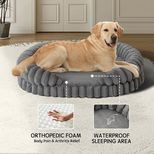 BALANCE Calming Dog Bed for Extra Large Dogs, 42 Inches Oval Washable XL Pet Bed - Image 2