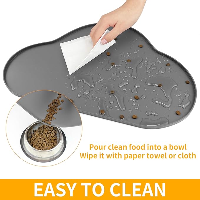 Ptlom Silicone Pet Placemat for Dogs and Cats, Non-Slip Waterproof Dog Feeding - Image 6