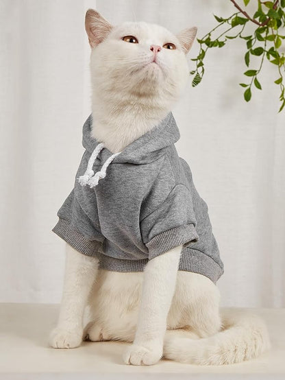 QWINEE Basic Dog Hoodie Sweatshirt Puppy Sweater Warm Cat Costumes Pet Clothes - Image 8