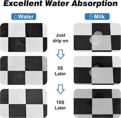 Checkered Dog Food Mat, Absorbent Leak-Proof Pet Feeding Mat, Quick Dry Cat - Image 4