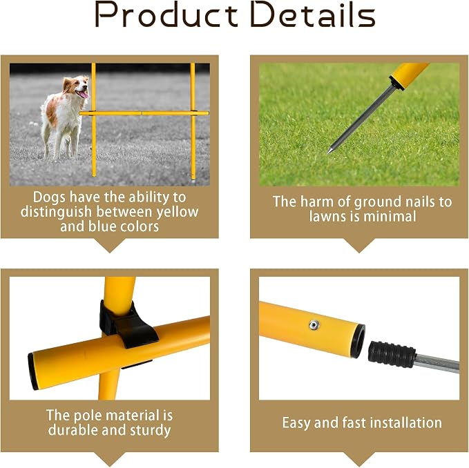 TNZMART 2.6 FT Dog Agility Obstacle Course Backyard Set Wave Poles and - Image 4