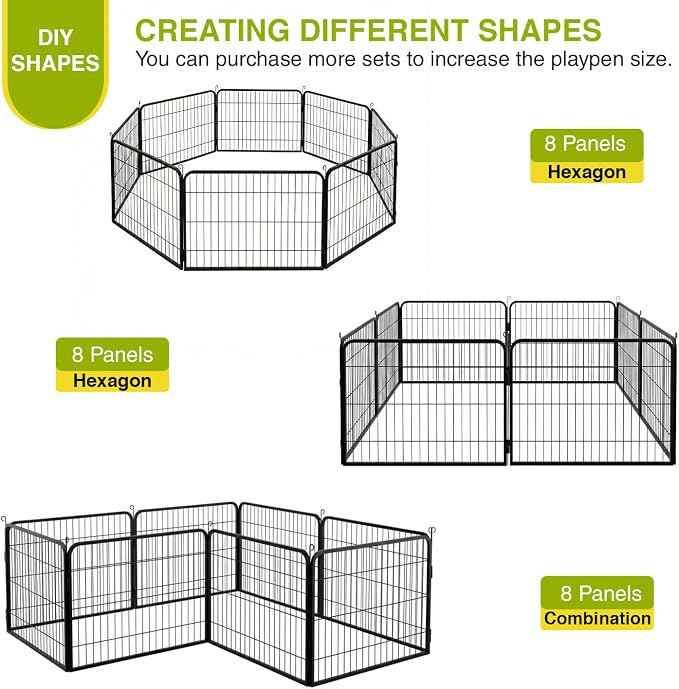 BestPet Dog Playpen 24 Inch 8 Panels Heavy Duty Metal Pet Exercise Pen Indoor - Image 3