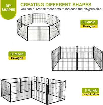 BestPet Dog Playpen 24 Inch 8 Panels Heavy Duty Metal Pet Exercise Pen Indoor - Image 3