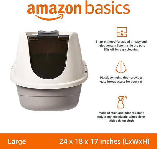 Amazon Basics No-Mess Hooded Enclosed Cat Litter Box - Image 2