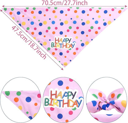 hoyuwak Dog Birthday Party Supplies Girl Dog Birthday Bandana Tutu Set Cute Hat - Image 2