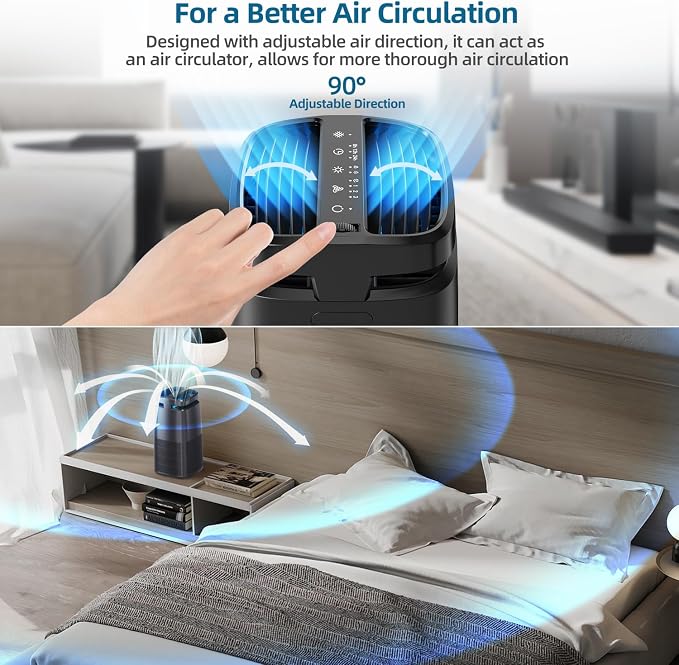 POMORON 4-in-1 Air Purifiers for Home, Air Ionizer Negative Ion Generator - Image 7