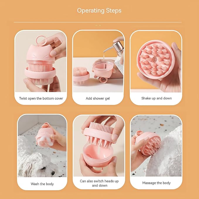 Silicone Cat Bath Brush – Pet Bathing Tool - Image 8